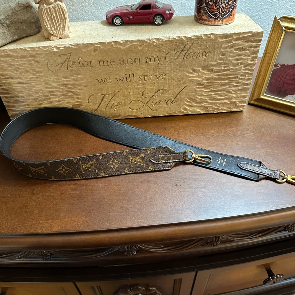 Louis Vuitton Brown Leather Belt with Gold Buckle